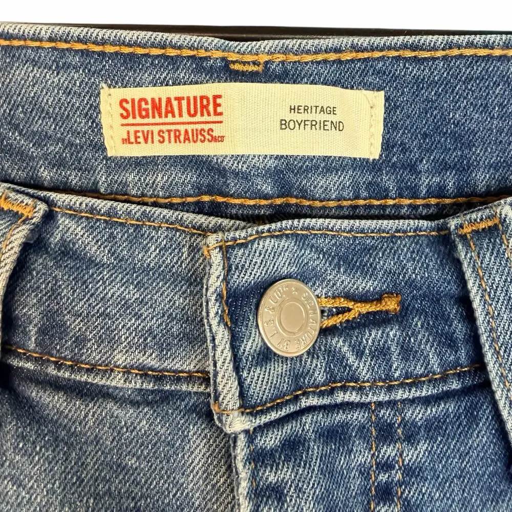 Levis Signature Heritage Boyfriend Jeans Patchwork High Rise Crop Ankle 4 / 27